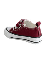 Burgundy Canvas Top Design And Durable Sole Velcro Sneakers For Kids-Unisex (TC-VKCAN3-BUR)