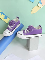 Purple Canvas Top Design And Durable Sole Velcro Sneakers For Kids-Unisex (TC-VKCAN3-PUR)