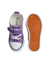 Purple Canvas Top Design And Durable Sole Velcro Sneakers For Kids-Unisex (TC-VKCAN3-PUR)