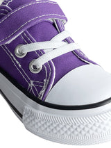 Purple Canvas Top Design And Durable Sole Velcro Sneakers For Kids-Unisex (TC-VKCAN3-PUR)