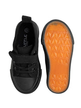 Black Canvas Top Design And Durable Sole Velcro Sneakers For Kids-Unisex (TC-VKCAN3-TOTBLK)