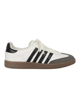 White Black Synthetic Leather Low Ankle Stylish Sneakers (TC-WOMENSAM1-WHTBLK)