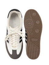 White Black Synthetic Leather Low Ankle Stylish Sneakers (TC-WOMENSAM1-WHTBLK)