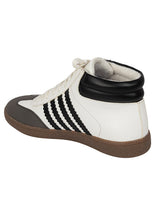 White Black Synthetic Leather High Ankle Stylish Sneakers (TC-WOMENSAMH1-WHTBLK)