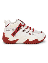 White Red PU Lace-Up Chunky Sneakers (TC-XB03-WHTRED)