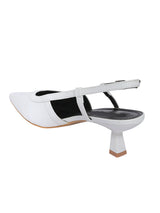 White Synthetic Leather Buckle Kitten Heel Sandals (TC-Y6615-1-WHT)