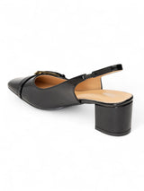 Black Patent Leather Block Heel Sandals (TC-Y7188-5-BLK)