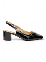 Black Patent Leather Block Heel Sandals (TC-Y7188-5-BLK)