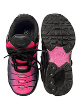 Black Pink Mesh Lace-Up Sneakers For Kids-Unisex (TC-Z2324-BLKPNK)