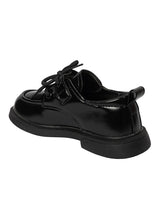 Black Synthetic Leather Velcro Sneakers For Kids-Unisex (TC-ZY388-BLK)