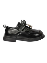 Black Synthetic Leather Velcro Sneakers For Kids-Unisex (TC-ZY388-BLK)