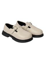 Beige Synthetic Leather Velcro Loafers For Kids-Unisex (TC-ZY6510-BEIG)