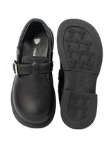 Black Synthetic Leather Velcro Loafers For Kids-Unisex (TC-ZY6510-BLK)