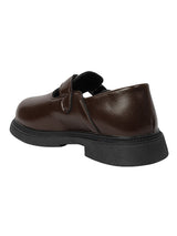 Brown Synthetic Leather Velcro Loafers For Kids-Unisex (TC-ZY6510-BRO)