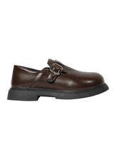 Brown Synthetic Leather Velcro Loafers For Kids-Unisex (TC-ZY6510-BRO)