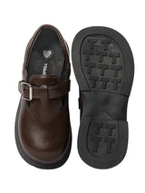 Brown Synthetic Leather Velcro Loafers For Kids-Unisex (TC-ZY6510-BRO)