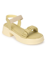 Yellow PU Block Sandals (TC-SM01-YEL)