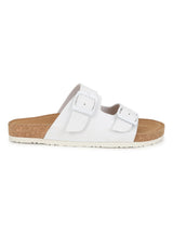 White PU Cork-Latex Footbed Flats (TC-070203-WHT)