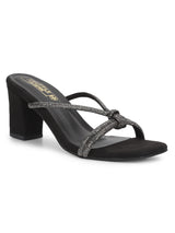Black Suede Block Sandals (TC-REN-N-1142-BLK)
