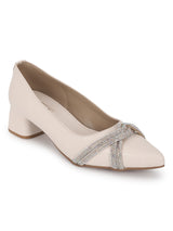 Cream PU Block Ballerina Sandals (TC-REN-BL184-CRM)
