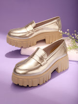 Rose Gold PU Block Loafers (TC-ANA-7981-RGLD)