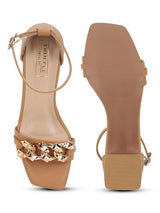 Dark Beige PU Block Sandals (TC-REN-N1266-DBEIG)