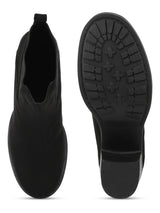 Black Suede Block Ankle Boots (TC-ST-BRUCE-BLKMIC)