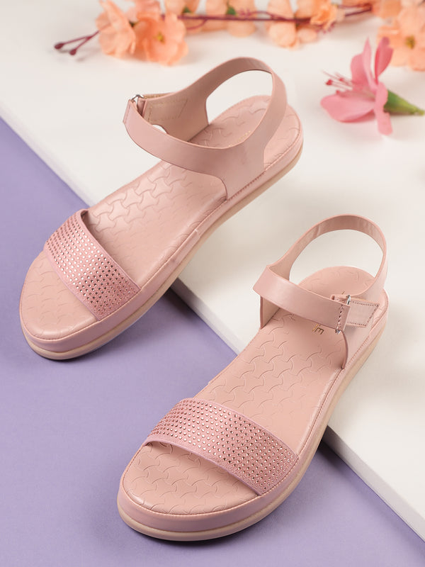 Pink PU Slip-On Sandal (TC-ST-016-PNK)