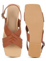Tan PU Flats Sandals (TC-ST-001-TAN)