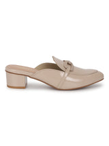 Beige PU Block Mules (TC-REN-BL221-BEIG)