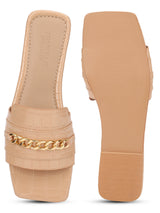 Nude Croc Patent Slip-On Flats (TC-ST-003-NUD)