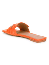 Orange Croc Patent Slip-On Flats (TC-ST-003-ORA)
