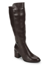 Brown PU Block Long Boots (TC-219557-11-BRO)