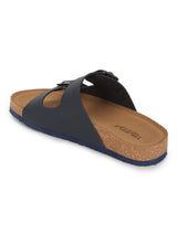 Navy Blue PU Cork-Latex Footbed Flats (TC-070203-NVY)