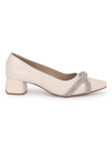 Cream PU Block Ballerina Sandals (TC-REN-BL184-CRM)