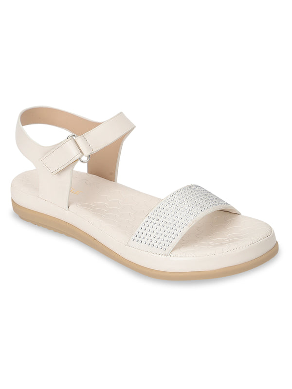 White PU Slip-On Sandal (TC-ST-016-WHT)