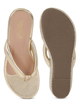 Gold PU Slip-On Wedges (TC-G08407-GLD)