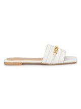 White Croc Patent Slip-On Flats (TC-ST-002-WHT)