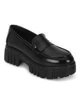 Black PU Block Loafers (TC-ANA-7981-BLK)