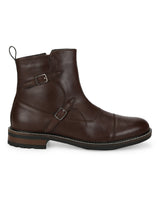 Brown PU Side Buckle Men's Chelsea Boots