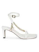 White PU Strappy Chained Stiletto Sandals (TC-ST-1233-WHTPU)