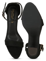 Black Micro High Platform Heels