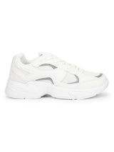 Bianca White PU Lace Up Sneakers