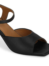 Black PU Slim Block Sandals (TC-ST-1229-BLKPU)