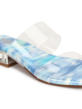 Clear Blue PU Perspex Kitten Heel Mules (TC-SLC-4202-BLU)