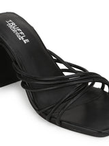 Black PU Strappy Block Heel Sandals (TC-ST-1235-BLKPU)