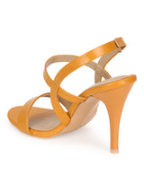 Mustard Yellow PU Strappy Stilettos With Back Strap (TC-SLC-B-76-YEL)