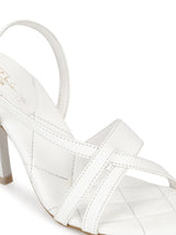 White PU Quilted Sole Strappy Stilettos (TC-SLC-B-72-WHT)