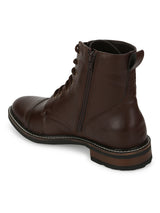 Brown PU Lace Up High Ankle Men's Boots