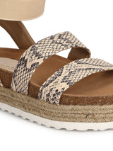 Snake PU Printed Platform Heel Espadrilles Sandals